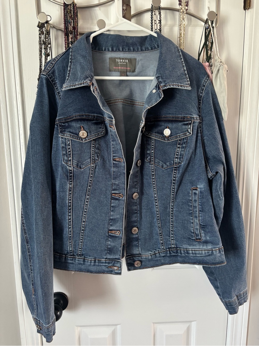 torrid Blue Denim Jacket with Button-Front